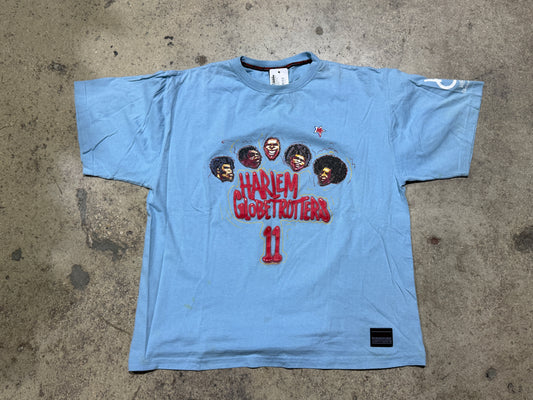 FUBU Harlem Globetrotters Tee - Light Blue Size Large