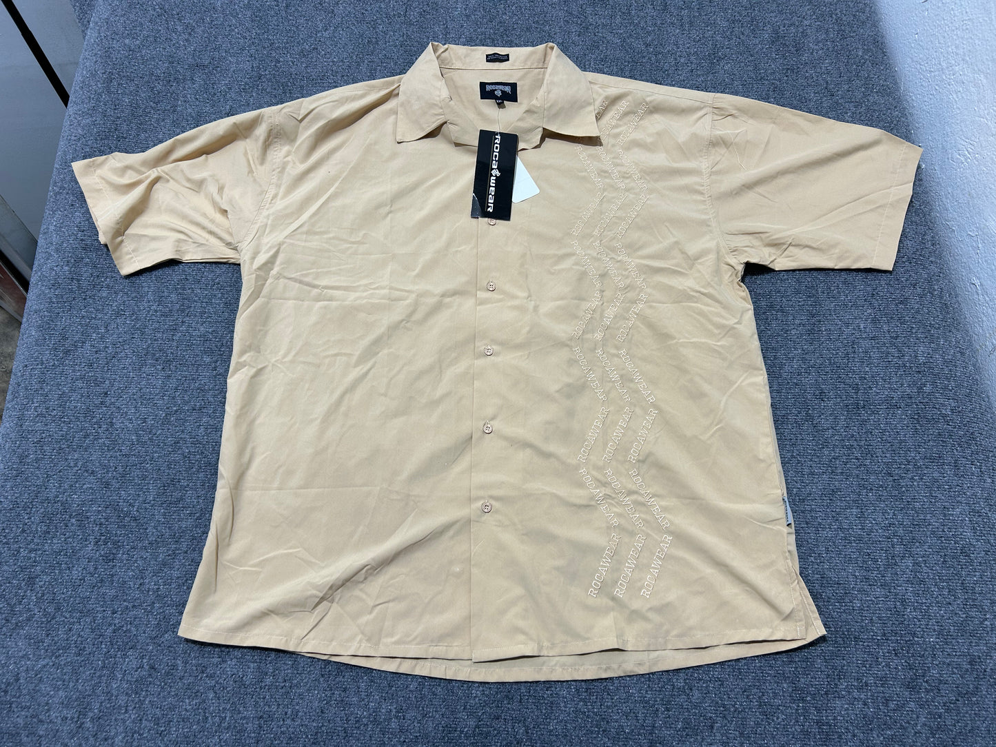 Rocawear Button Down Shirt - Khaki Size XXL