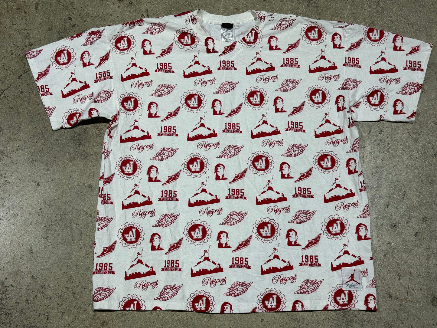 Jordan Flight Club AOP Tee - White/Red Size XXL