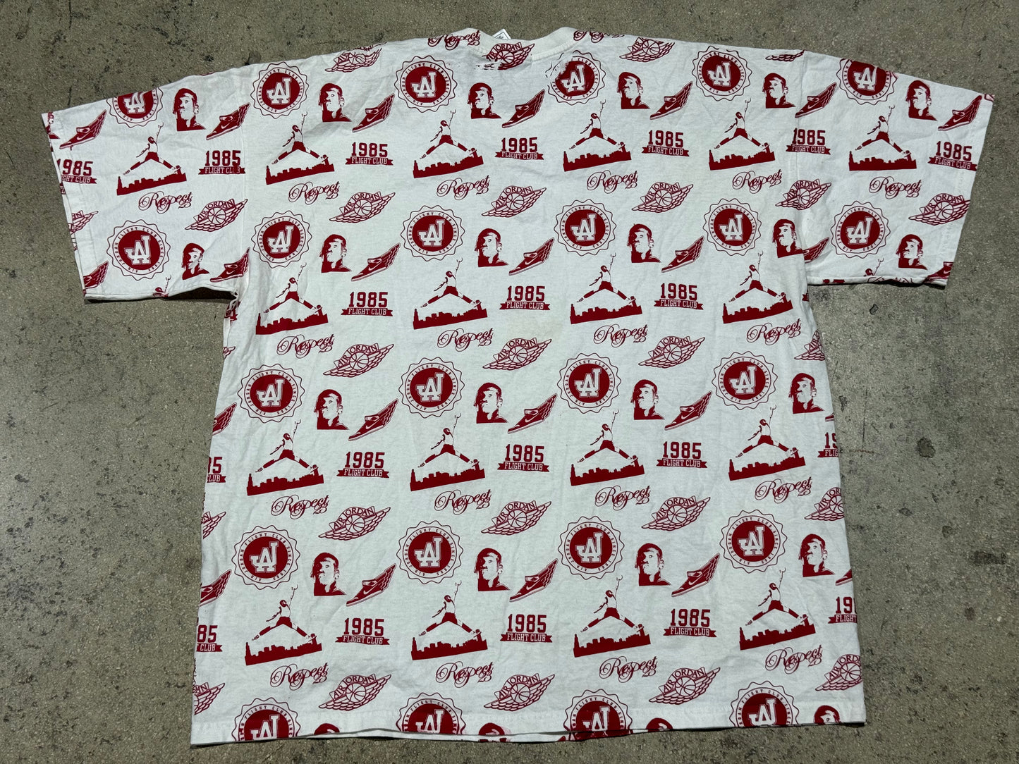 Jordan Flight Club AOP Tee - White/Red Size XXL