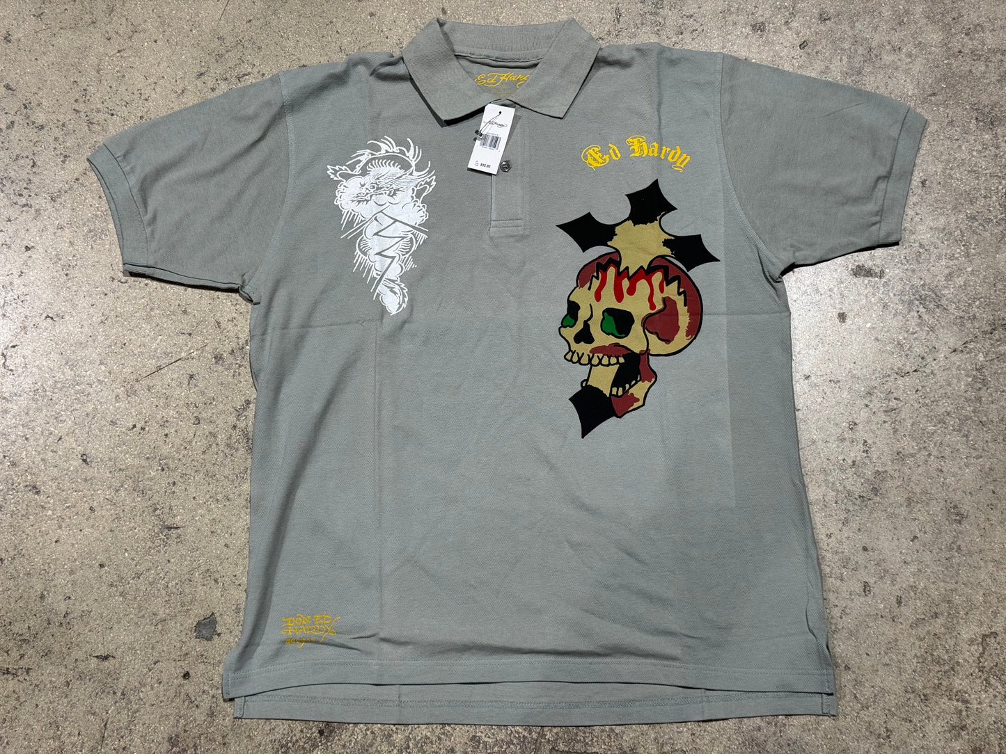 Ed Hardy Polo - Slate Size XL