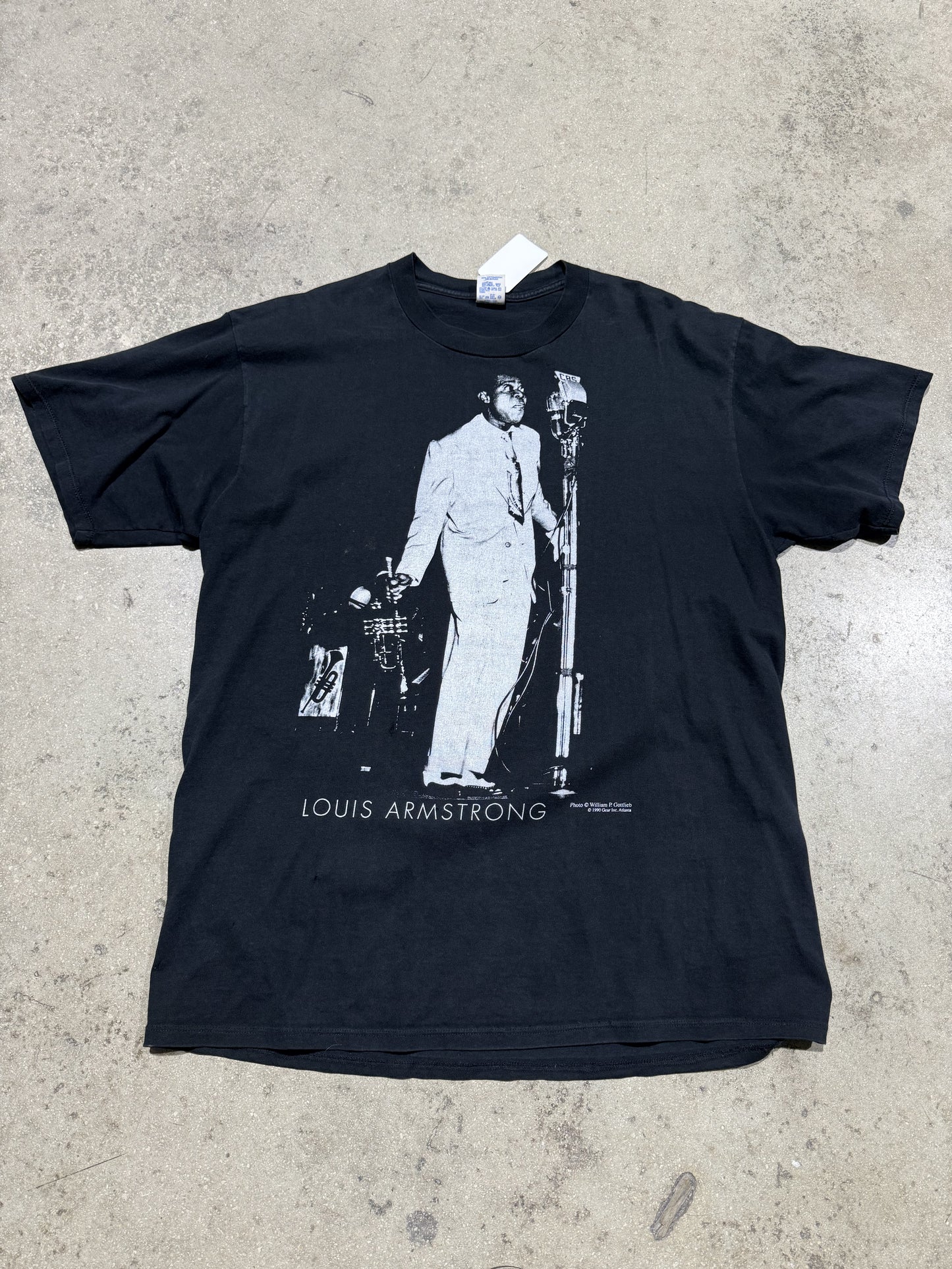 1990 Louis Armstrong Jazzin It Up New Orleans Tee - Black Size XL