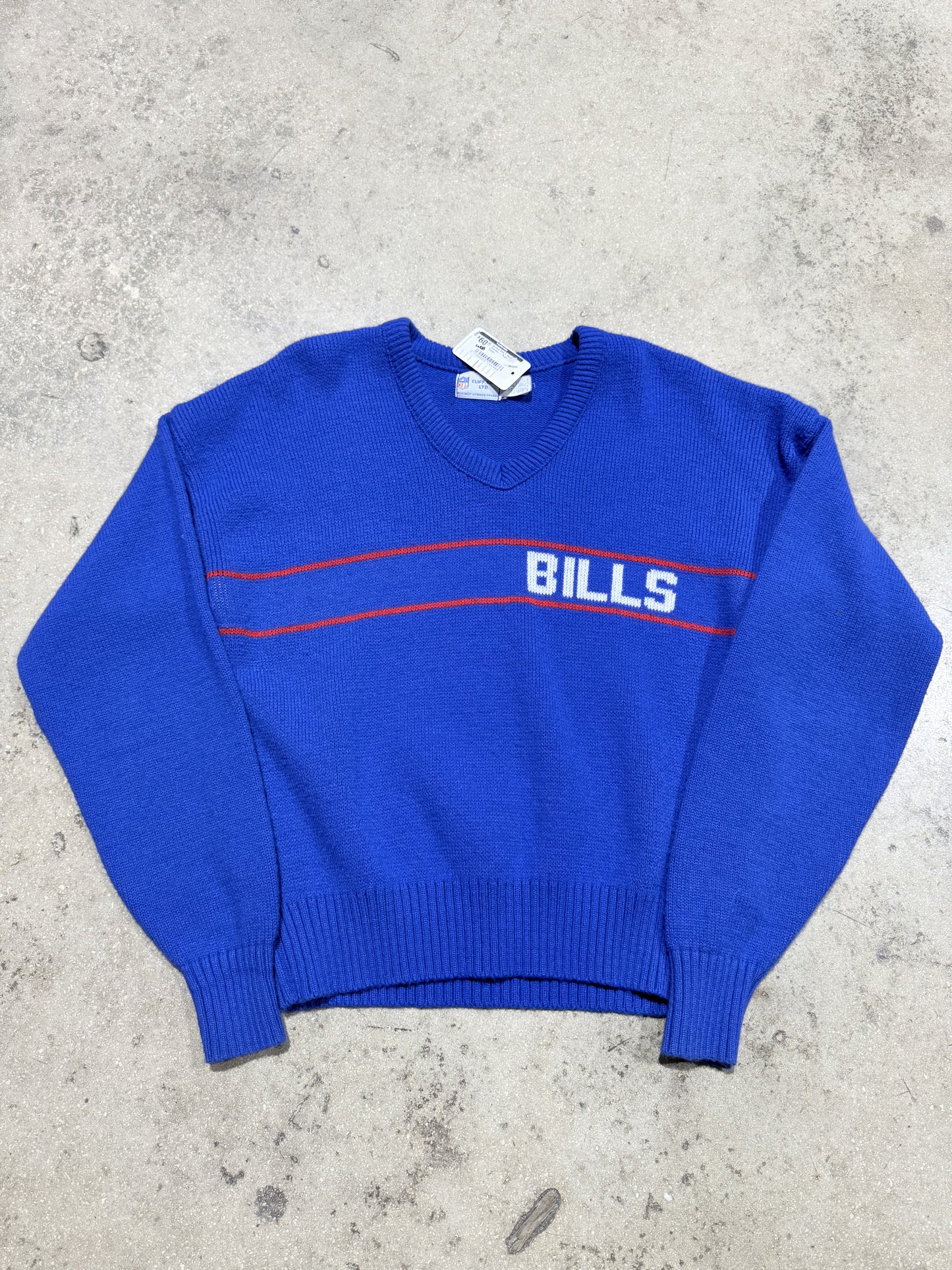 Buffalo Bills V Neck Sweater - Royal Size Large