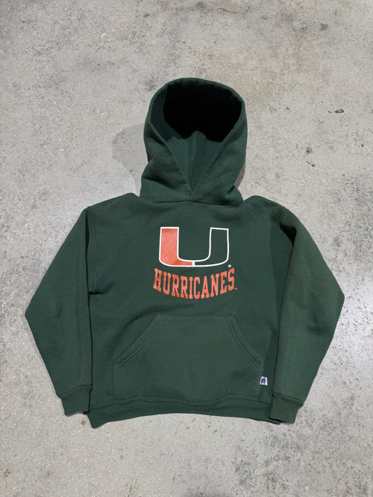 Kids Russell UM Hurricanes Hoodie - Green Size Youth Medium