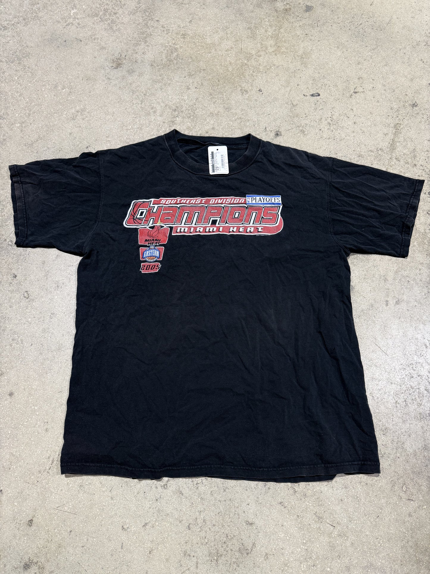 2005 Miami Heat Division Champs Tee - Black Size XL