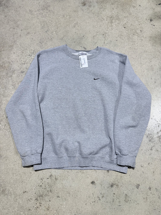 Nike Swoosh Crewneck - Grey/Black Size Medium