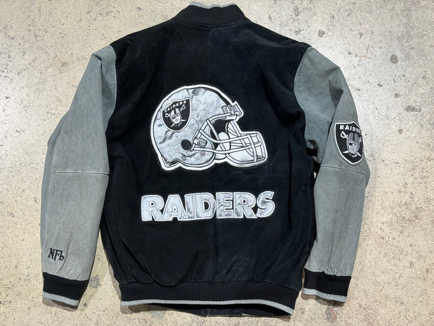 Oakland Raiders Quilted Jacket - Black Size Medium