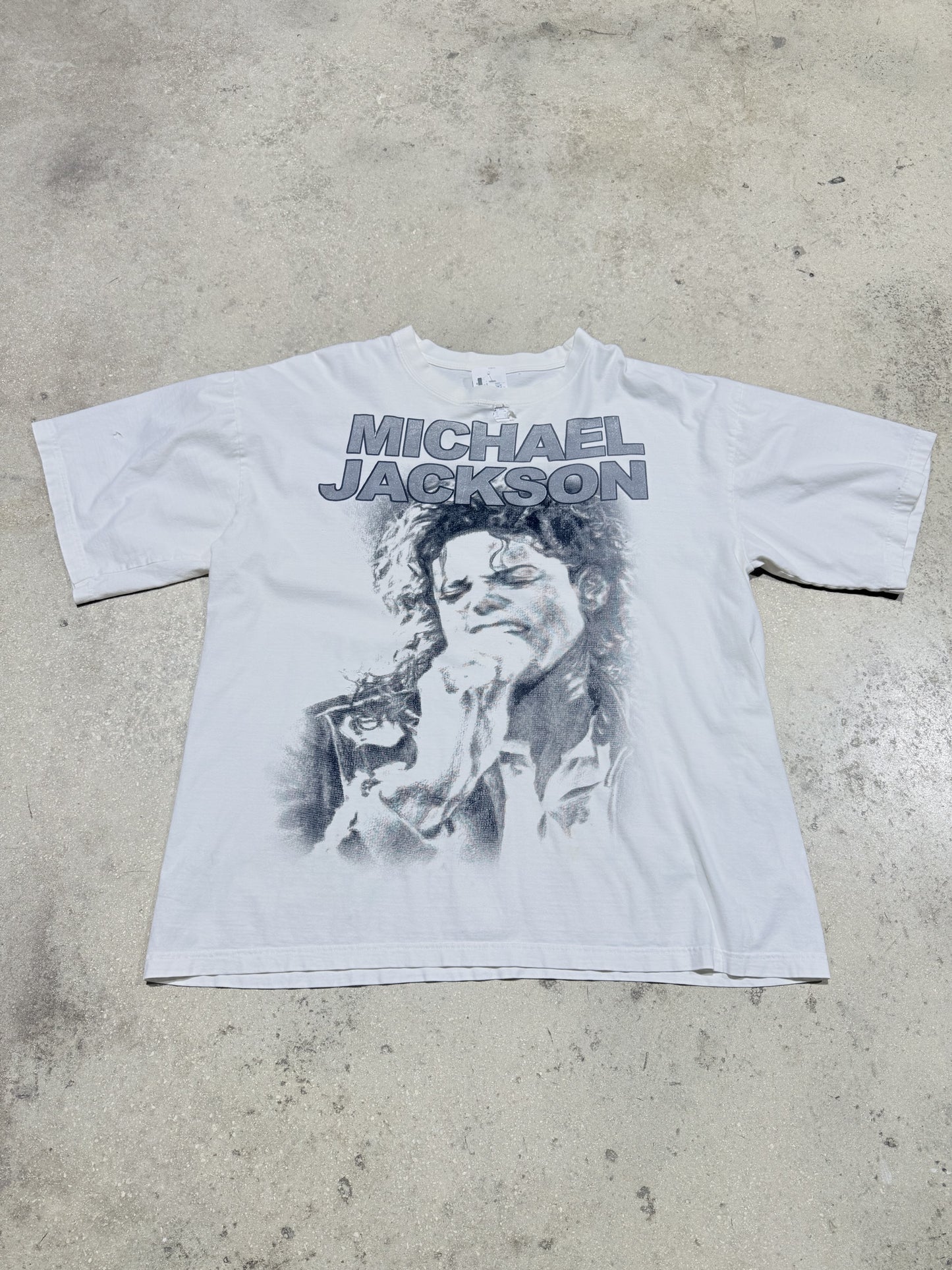 00s Michael Jackson Smoke Silhouette Tee - White Size XXXL