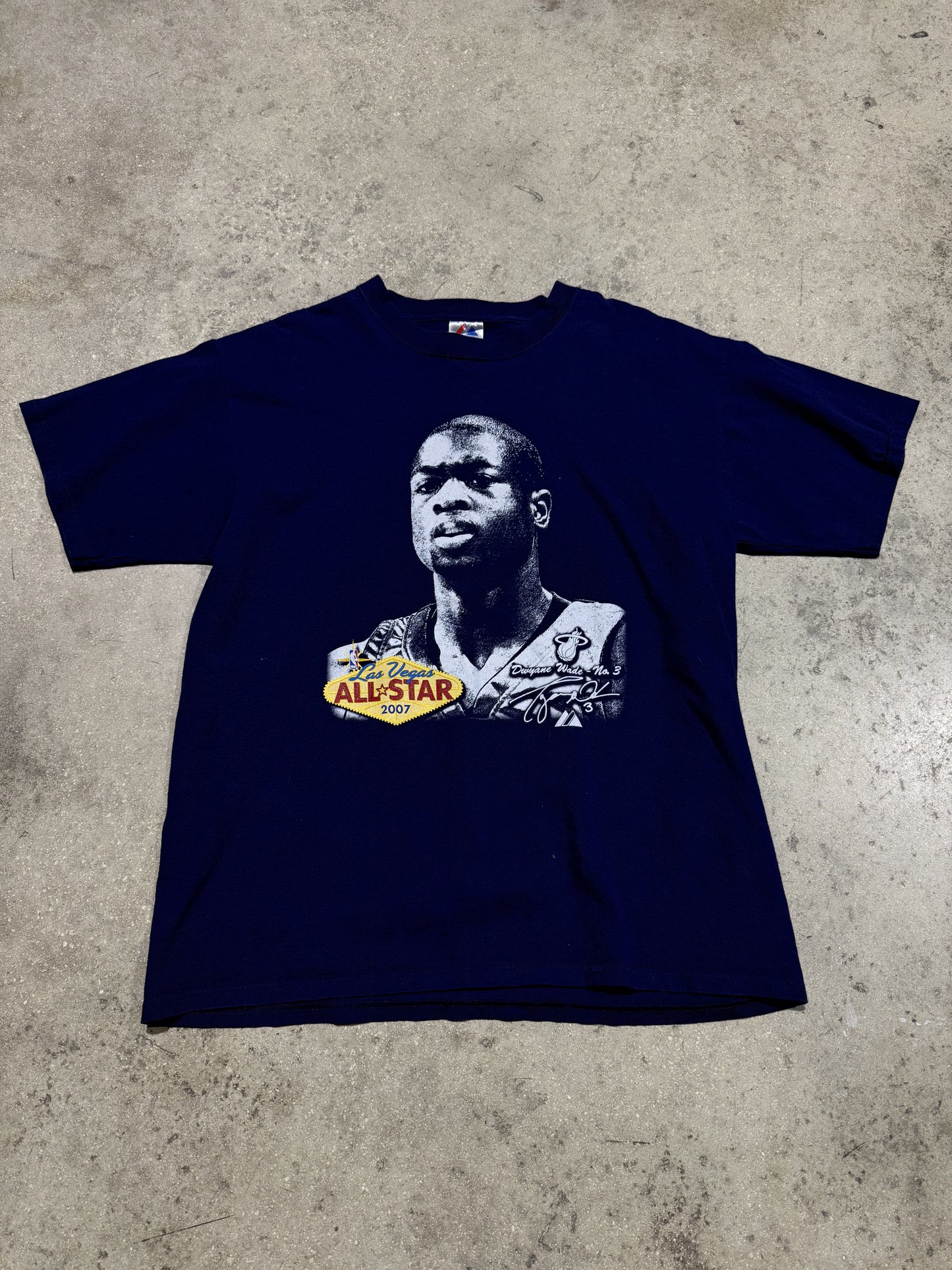 2007 Las Veags All Star Game Dwyane Wade Tee - Navy Size XL