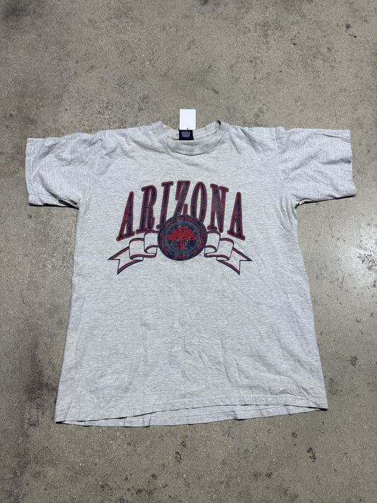 90s Arizona Crest Tee - Ash Grey Size XL