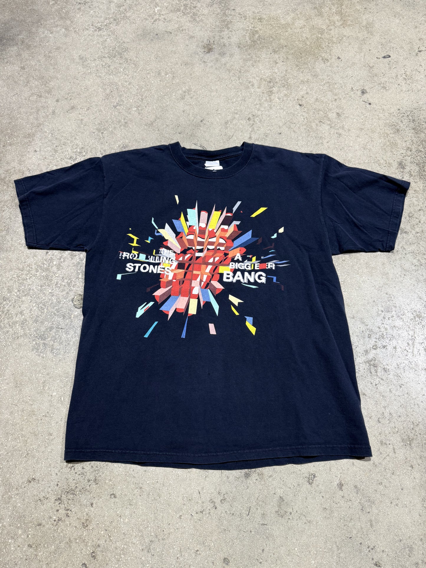 2006 Rolling Stones Bigger Bang World Tour Tee - Navy Size XL