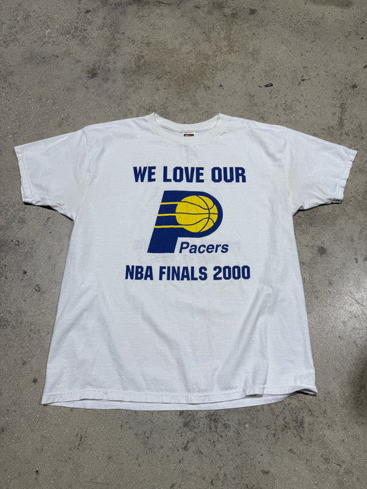 2000 Indiana Pacers We Love Out NBA Finals Tee - White Size XL