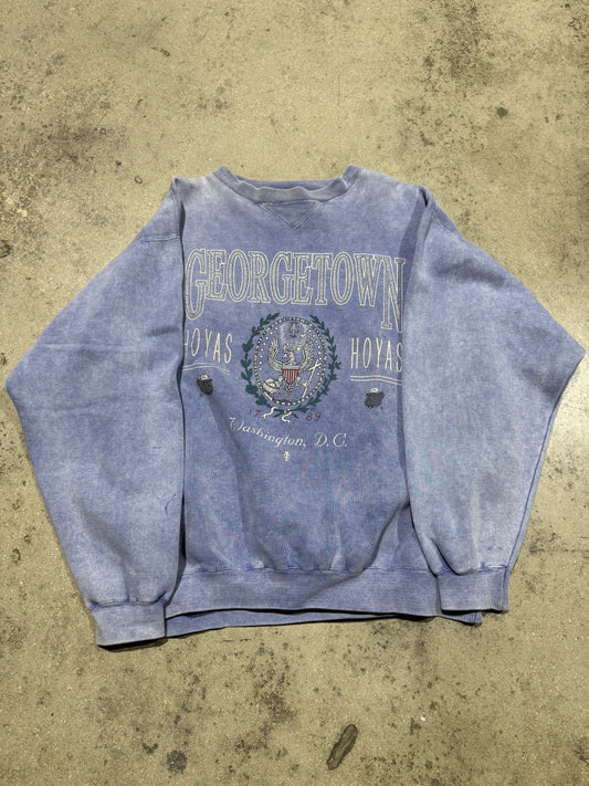 Georgetown Hoyas Crewneck - Faded Blue Size XXL