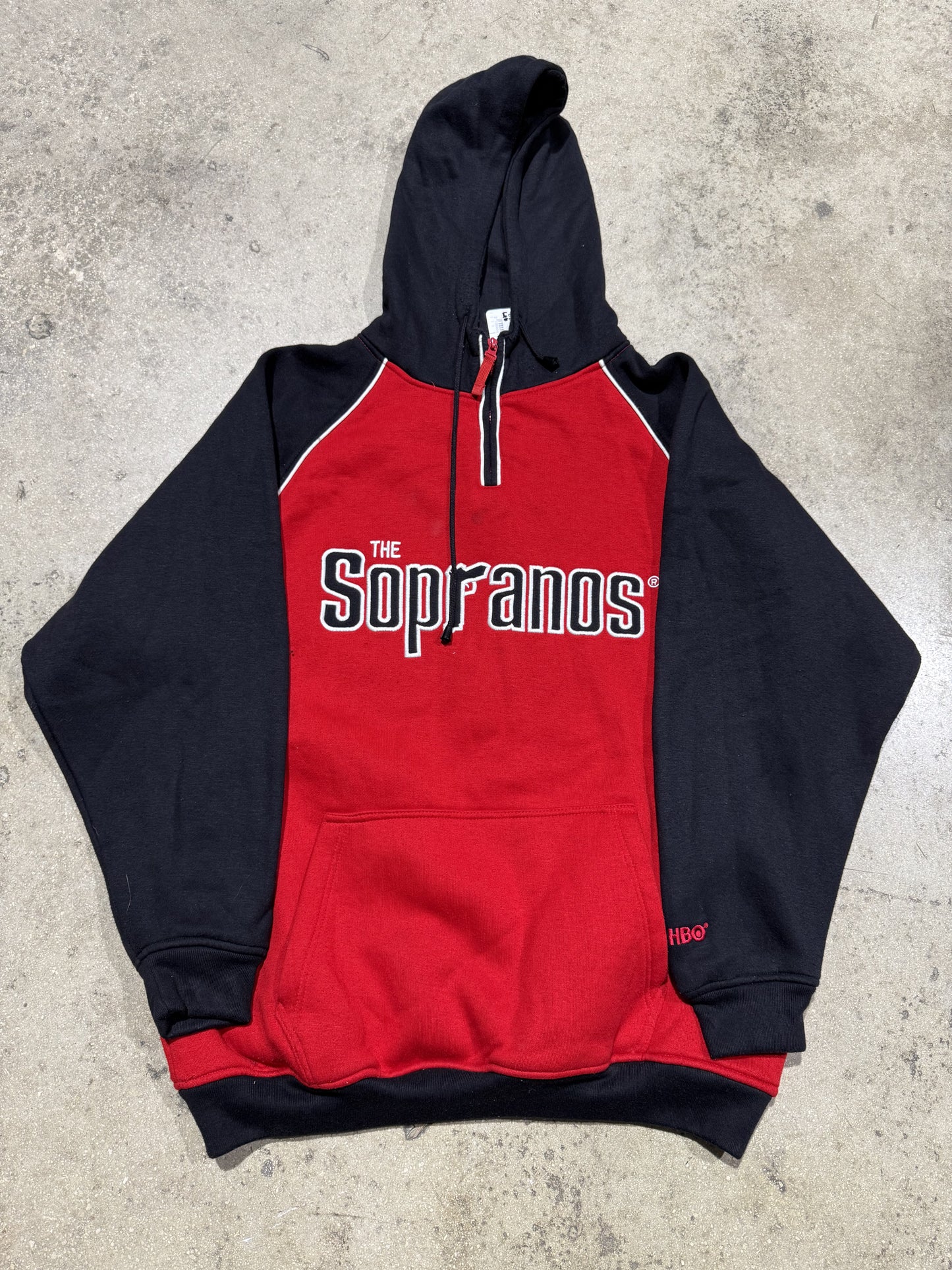 HBO Sopranos Half Zip Hoodie - Black/Red Size XL