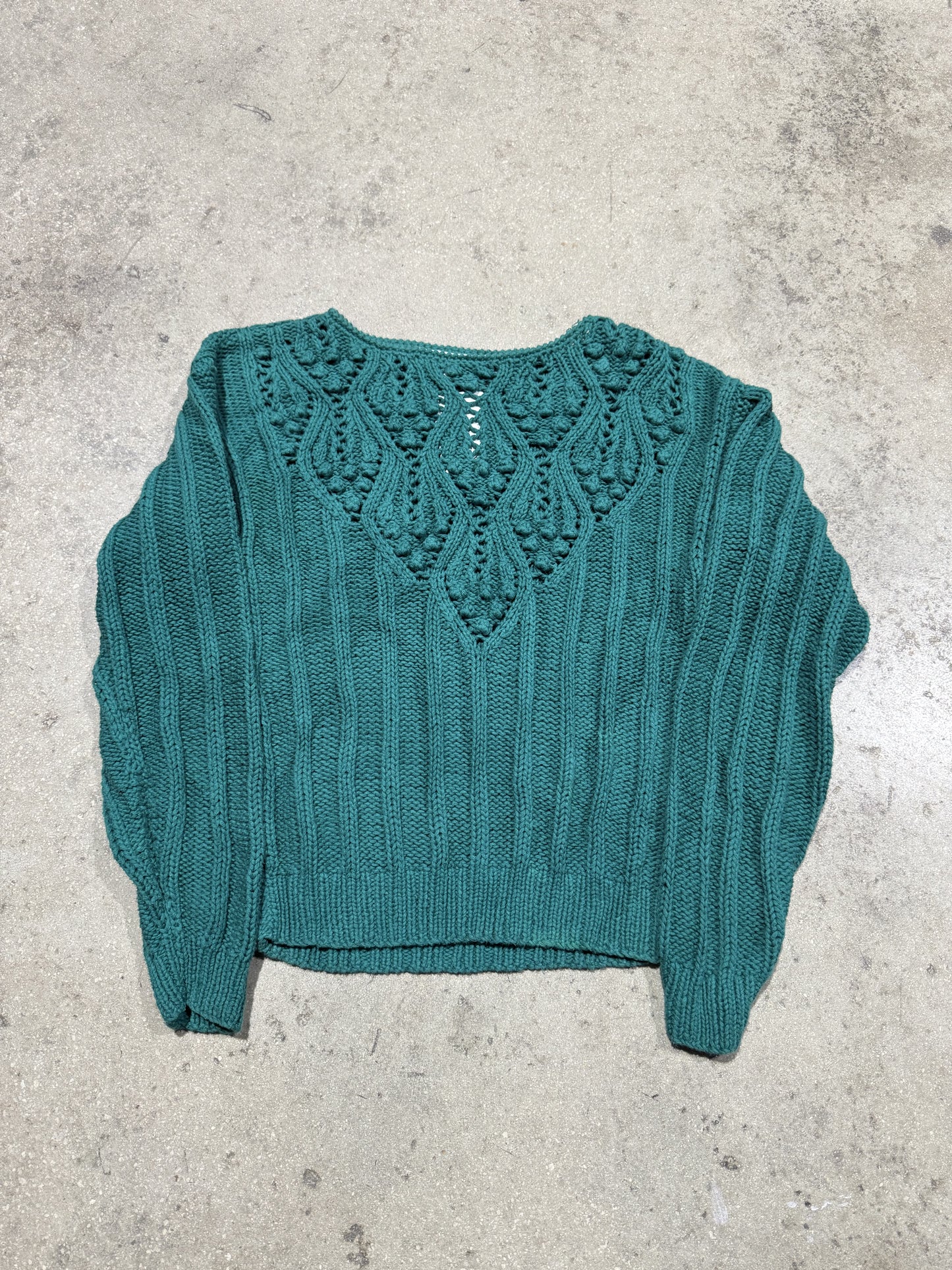 Women's Cambridge Spirit Crochet Jumper - Green Size Medium