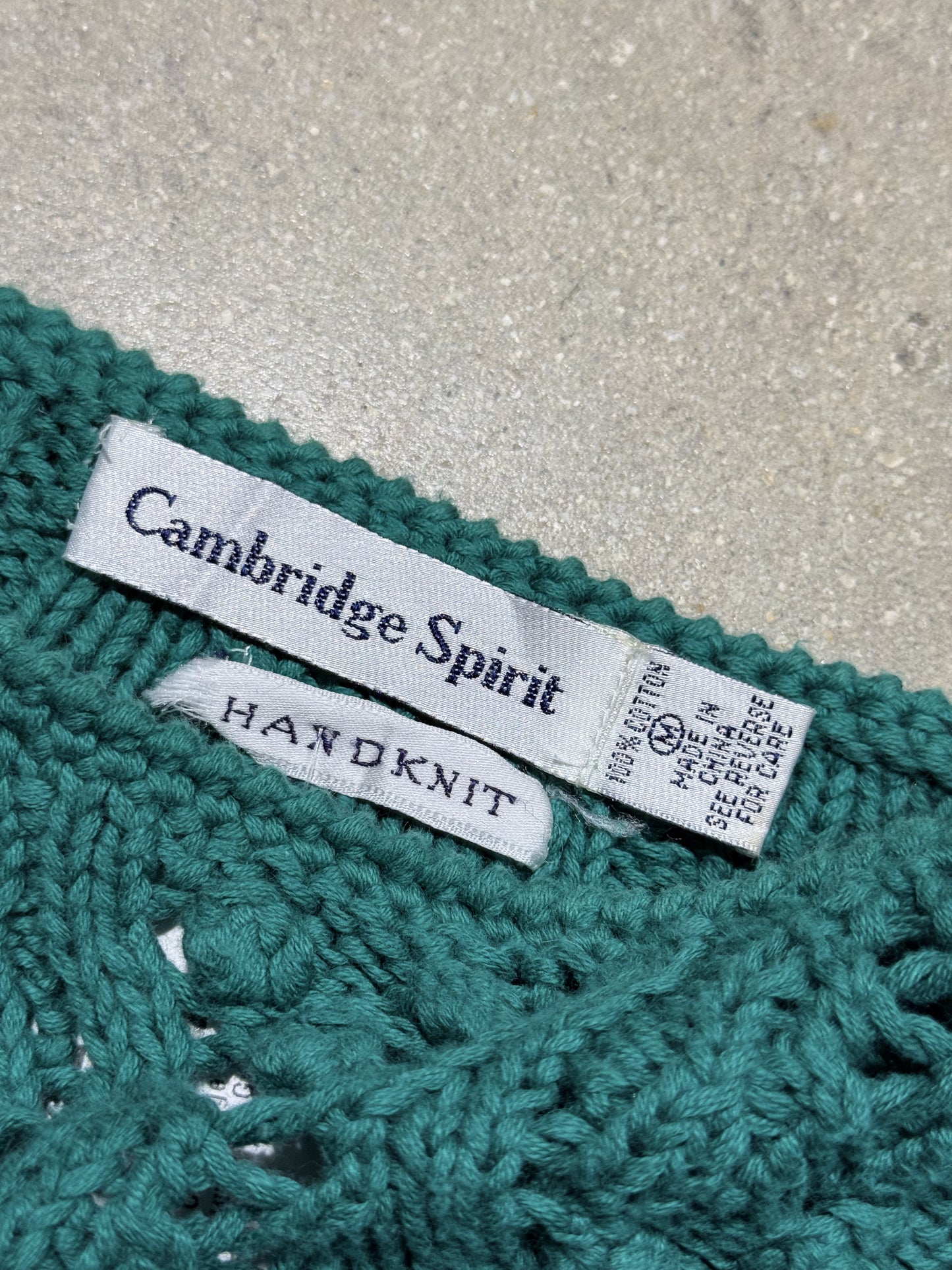 Women's Cambridge Spirit Crochet Jumper - Green Size Medium