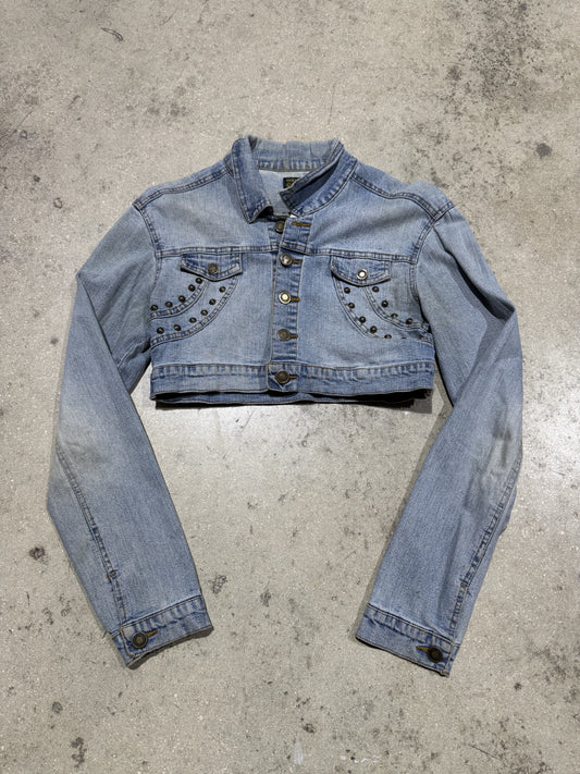 Women's Hollywood Studios Cropped Denim Jean Jacket - Light Wash Size XSmall