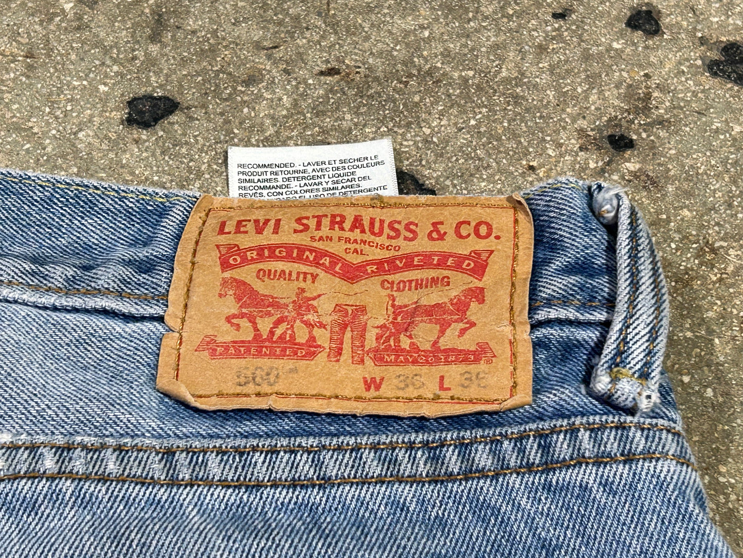 Baggy Levis 560 Jeans - Blue Size 36x36