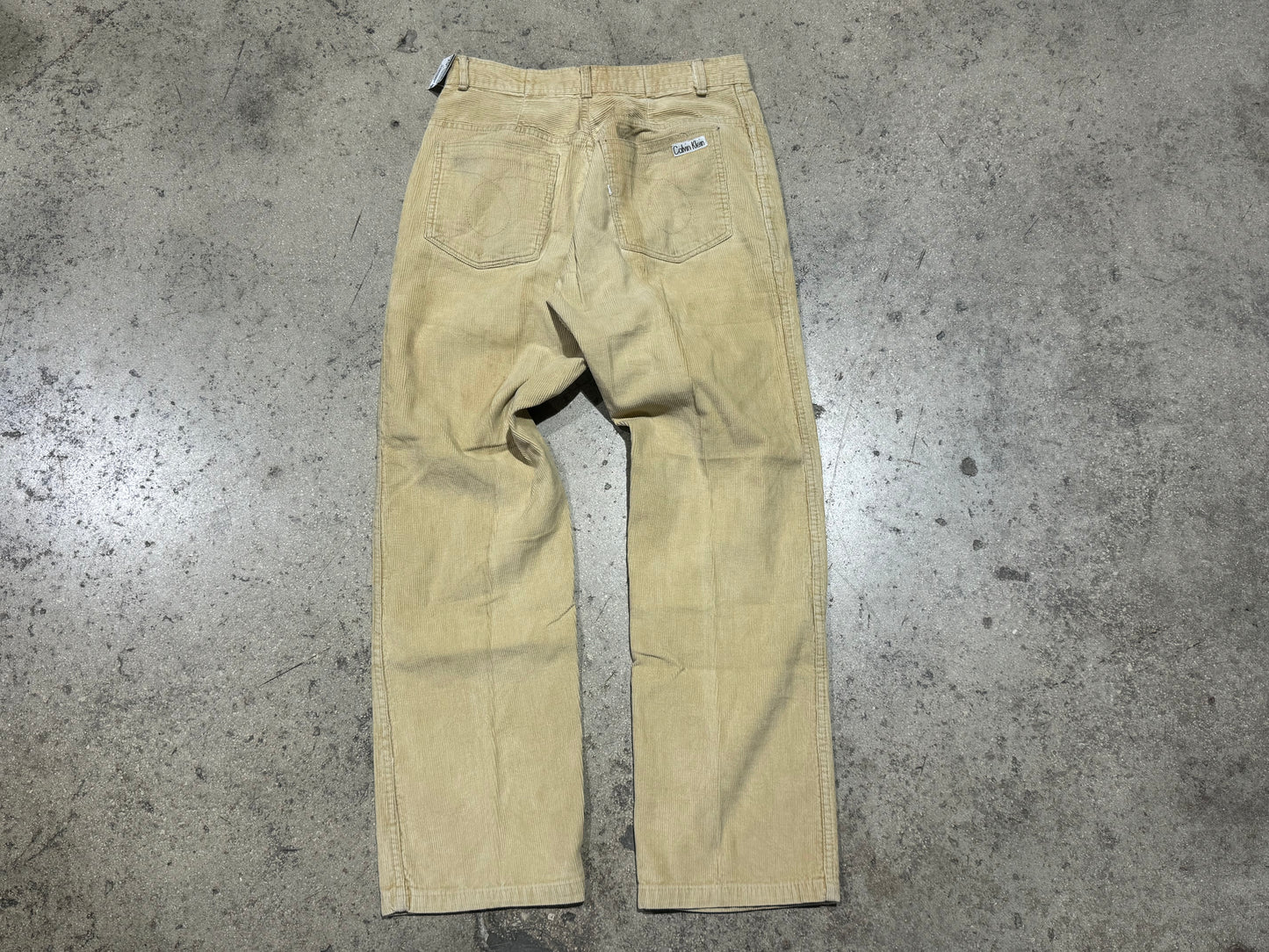 Bootleg Calvin Klein Corduroy Pants - Light Yellow Size 30x30