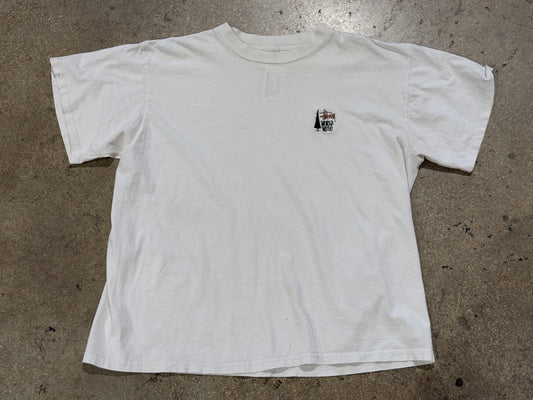 90s Bootleg Stussy World Wise Embroidered Tee - White Size XL