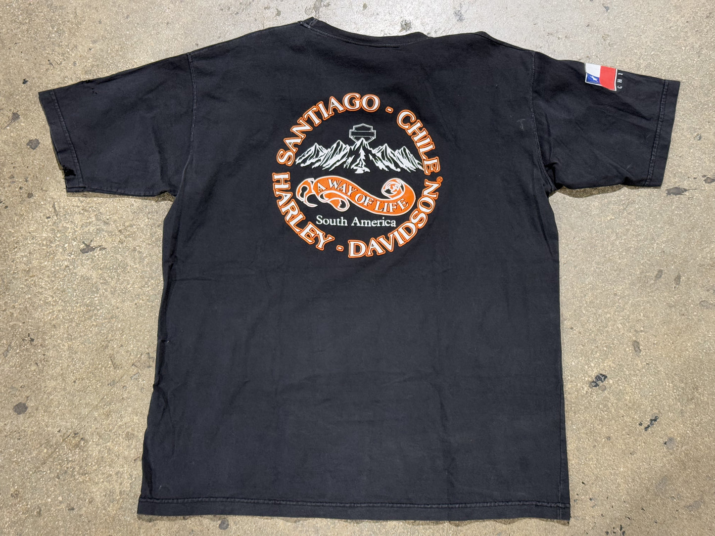 2006 Harley Davidson Chile South America Tee - Black Size XXL