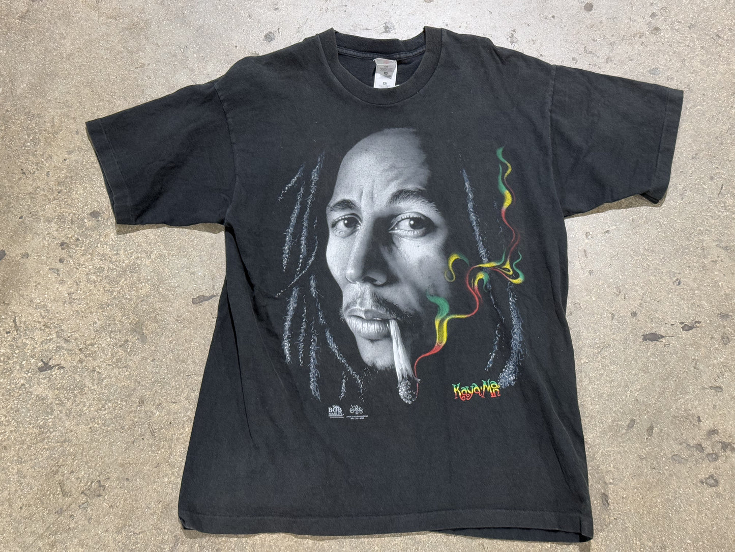 Bob Marley Smoking Portrait Tee - Black Size XL