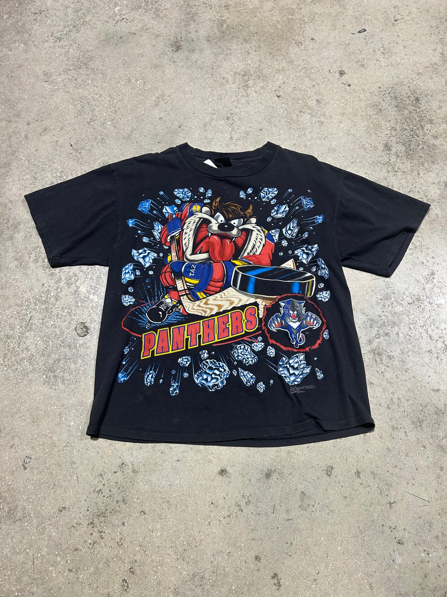 1993 Florida Panthers Taz Tee - Black Size XL