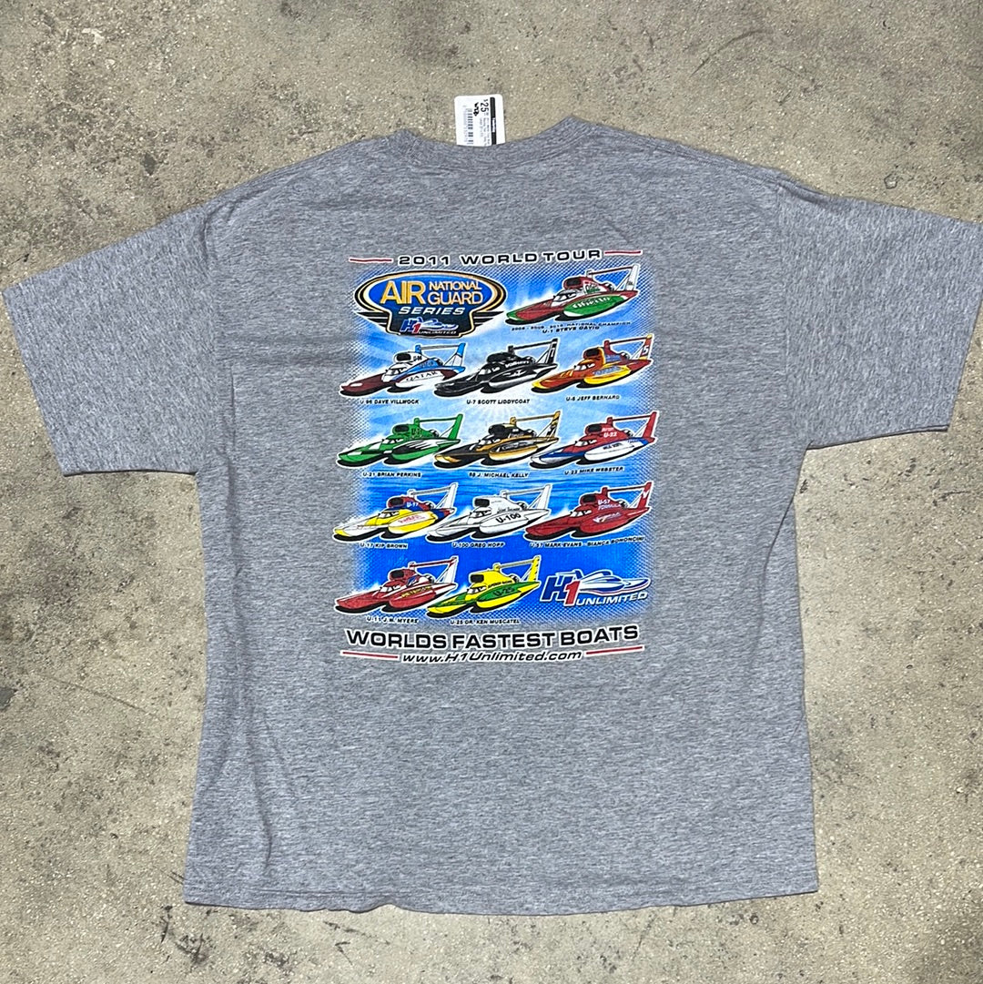 2011 World Tour Boat Racing Tee - Grey Size Large (21 x 27)