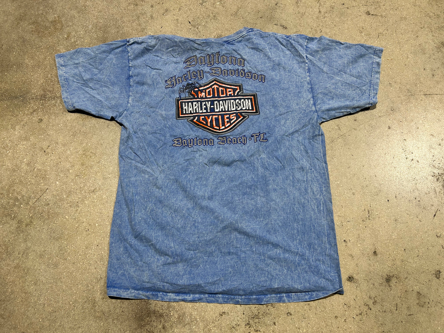 2004 Harley Davidson Biketoberfest Tee - Acid Blue Size XL