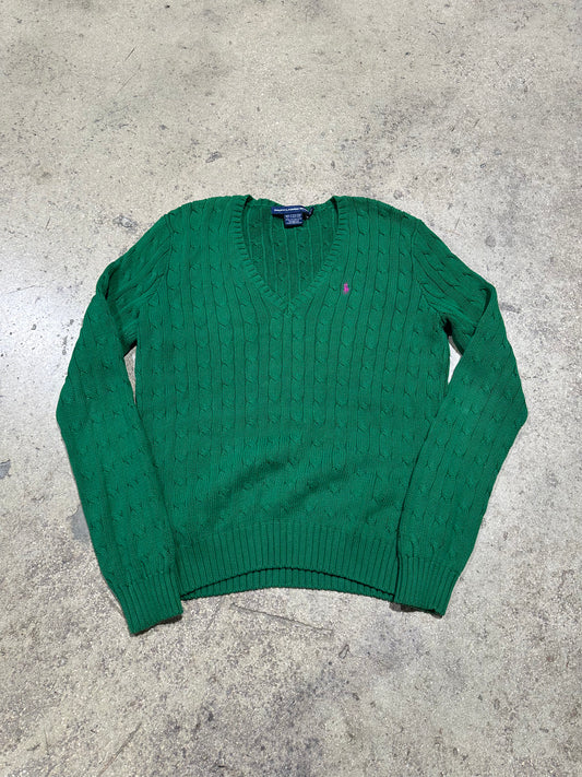 Ralph Lauren Sport V Neck Sweater - Green Size XL