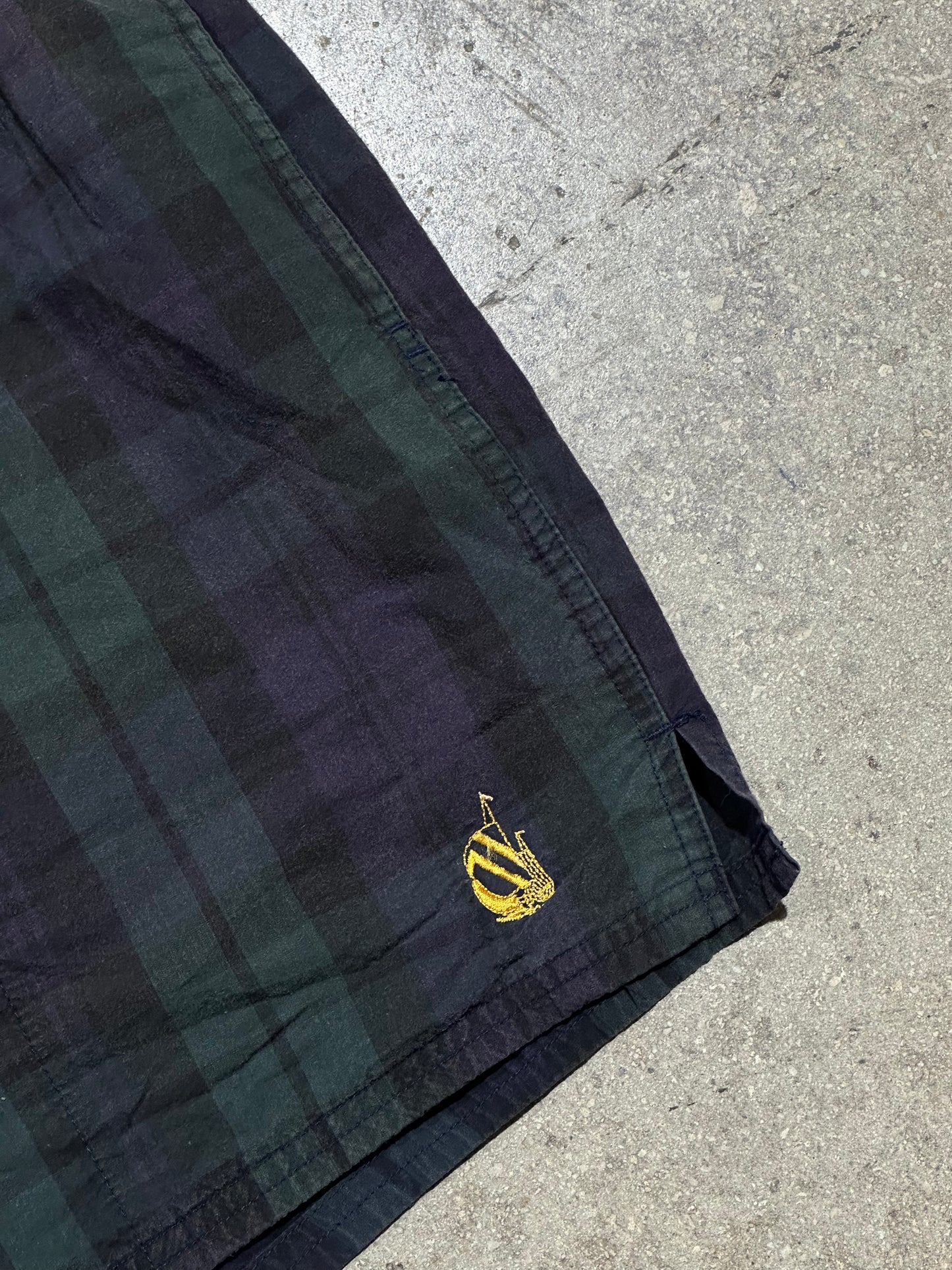 Nautica Plaid Swim Trunks - Green/Navy Size XL