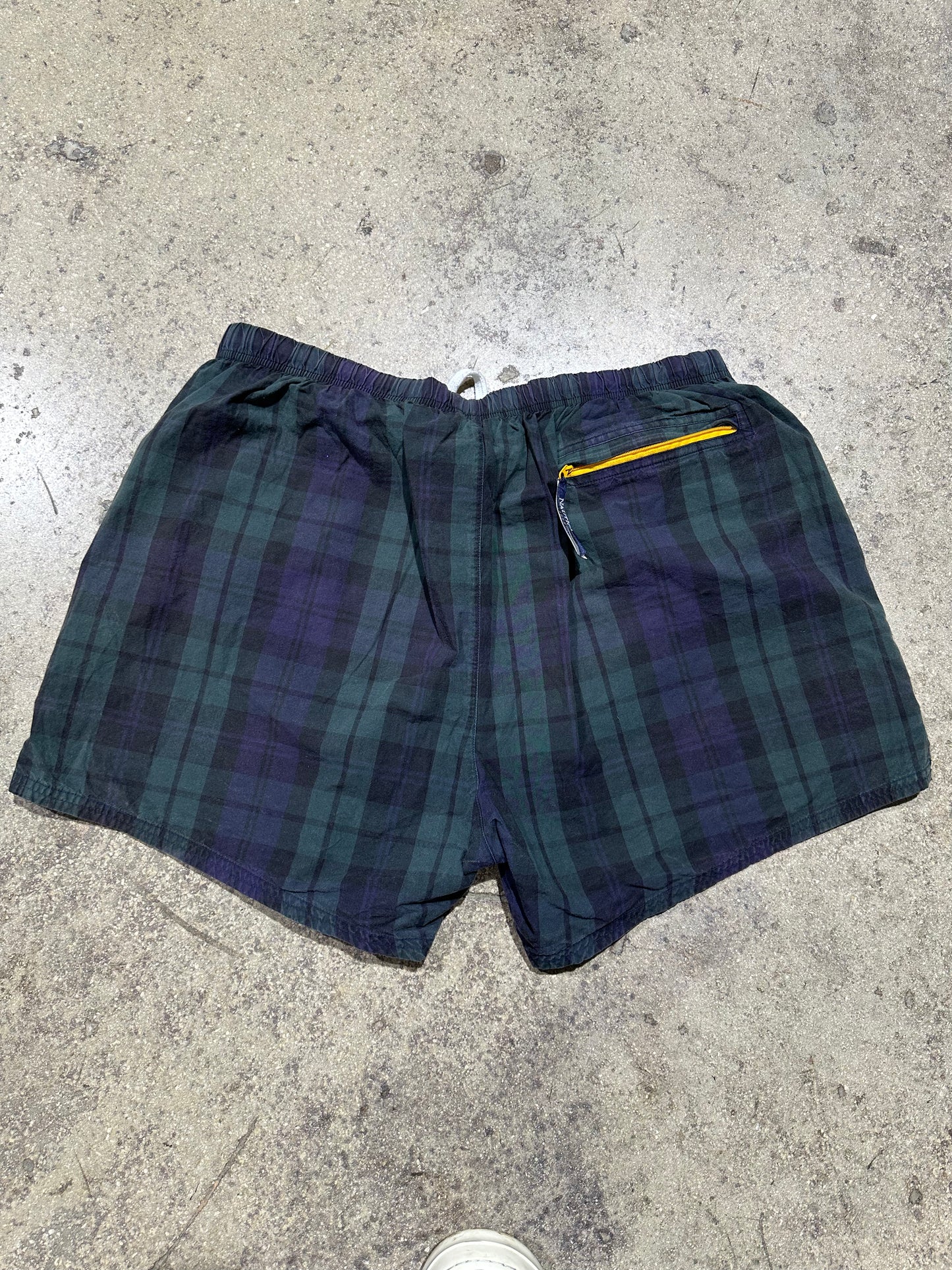 Nautica Plaid Swim Trunks - Green/Navy Size XL