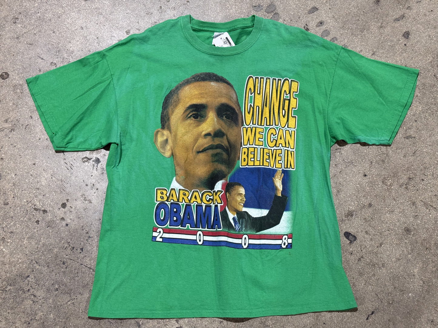 2008 Barack Obama Change Tee - Green Size XL