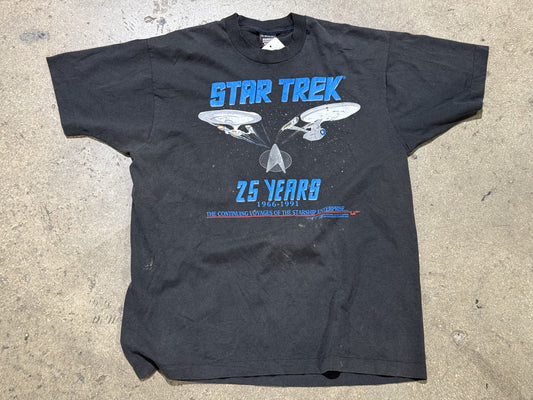 1991 Star Trek Tee - Faded Black Size XL