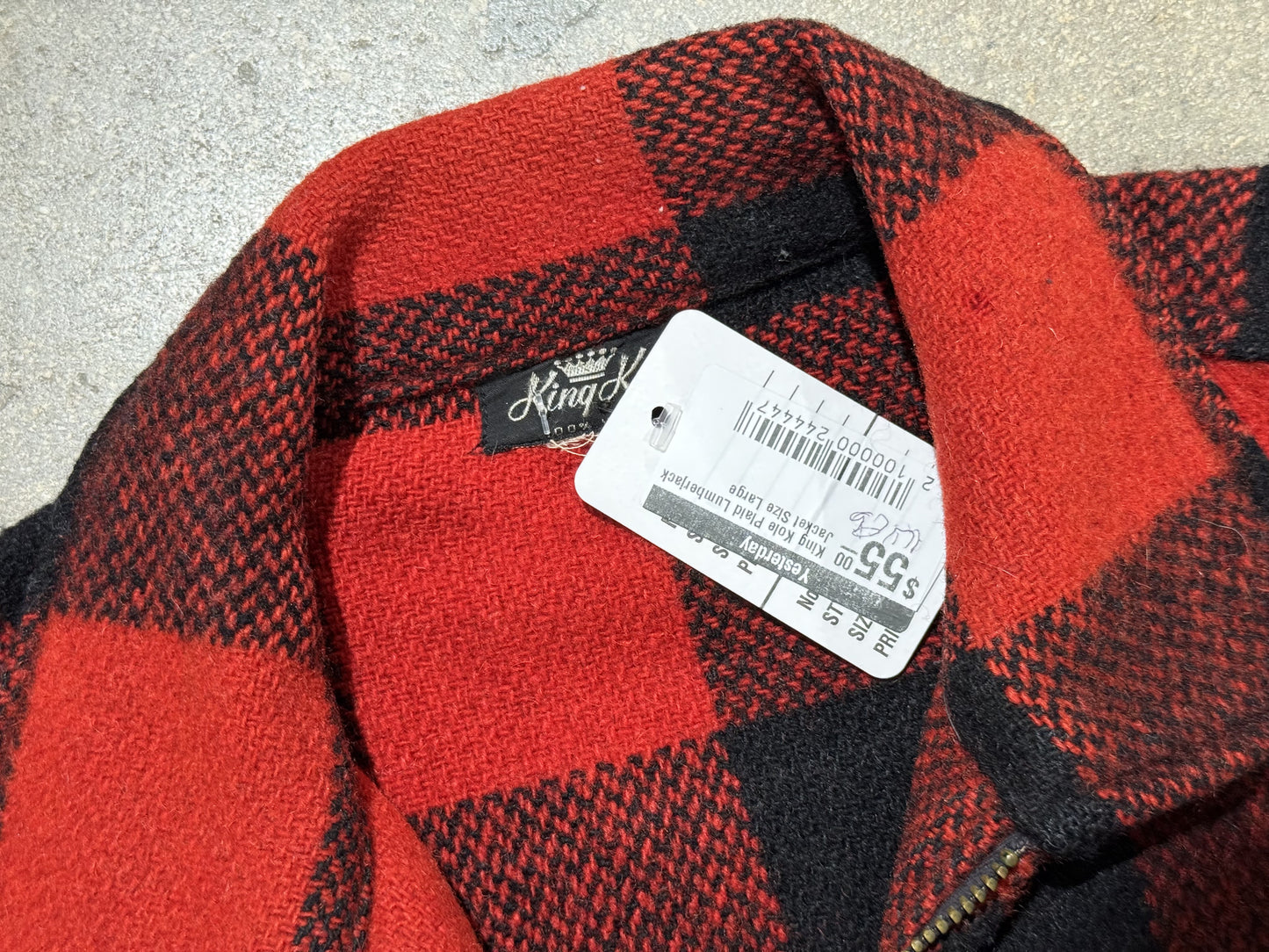 King Kole Plaid Lumberjack Jacket Size Large