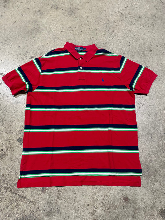 Polo Ralph Lauren Stripe Shirt - Red/Lime Green Size XXL