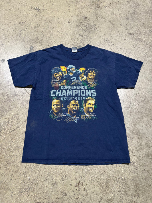 2014 Seattle Seahawks Conference Champions Tee - Navy Size Large