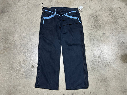 Marithe Francois Girbaud Jeans - Black/Baby Blue Size 34