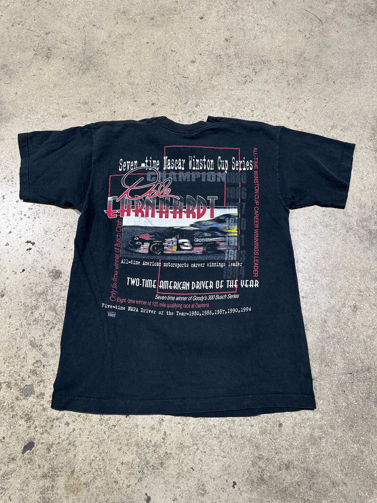 Dale Earnhardt Seven Time Champion Tee - Black Size Large