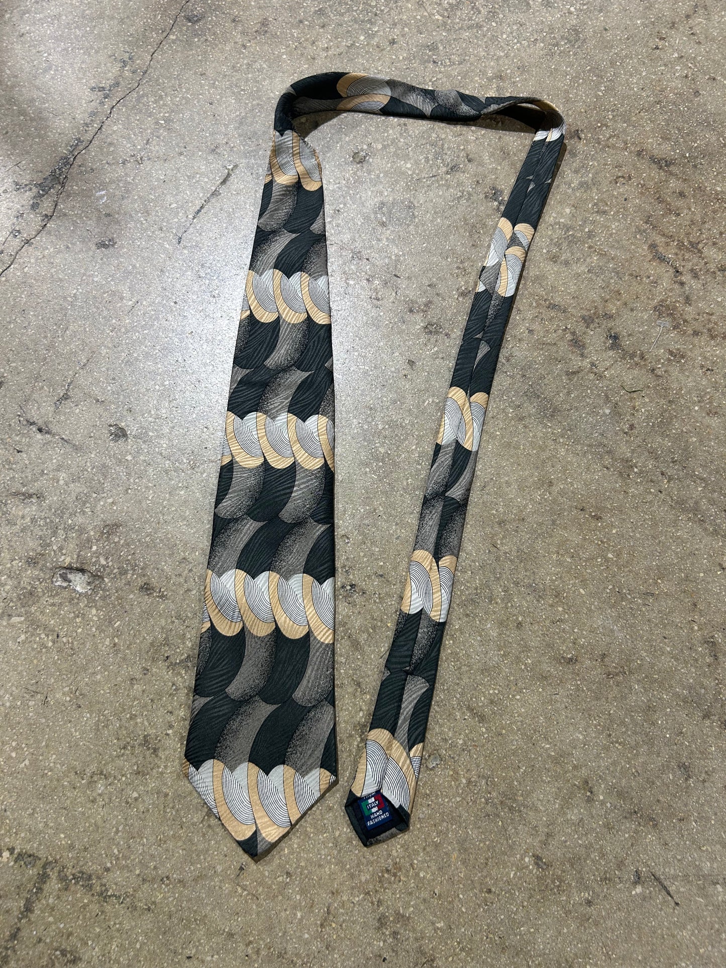 Valentino Swirl Tie - Green/Beige