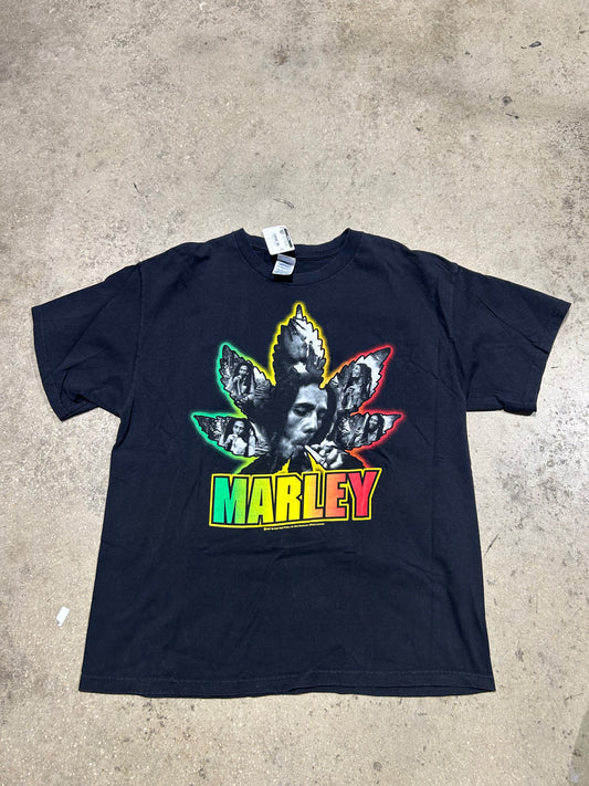 2007 Bob Marley Weed Leaf Tee - Black Size XL