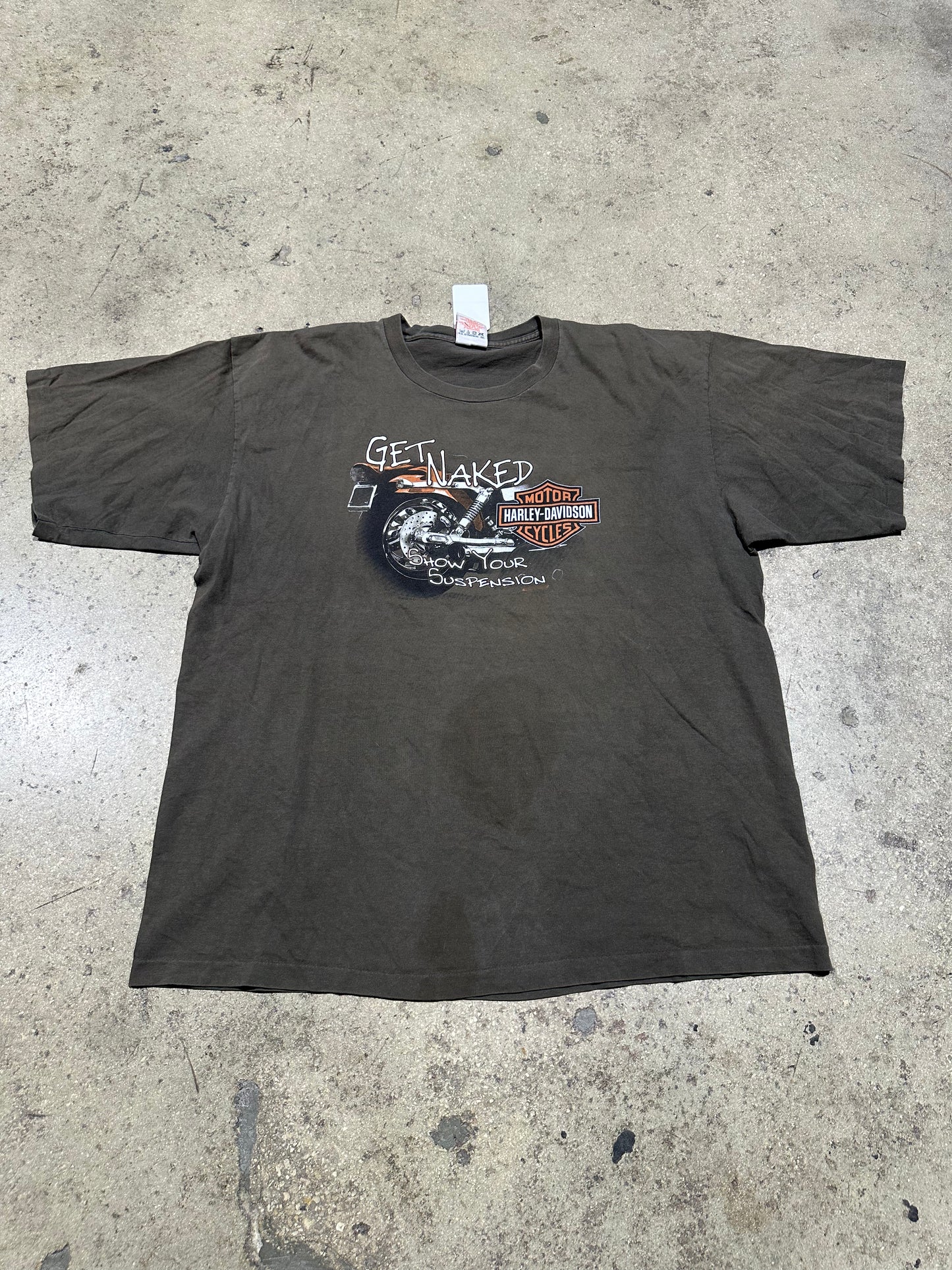 Harley Davidson Get Naked Tee - Brown Size XXL