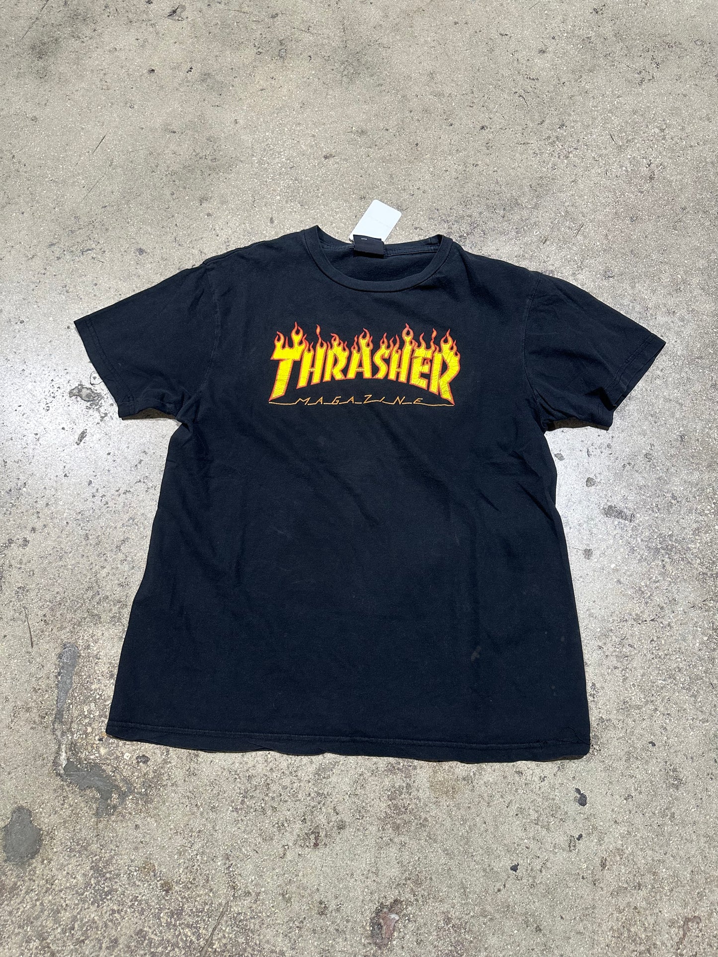 Thrasher Magazine Flame Tee - Black Size Medium