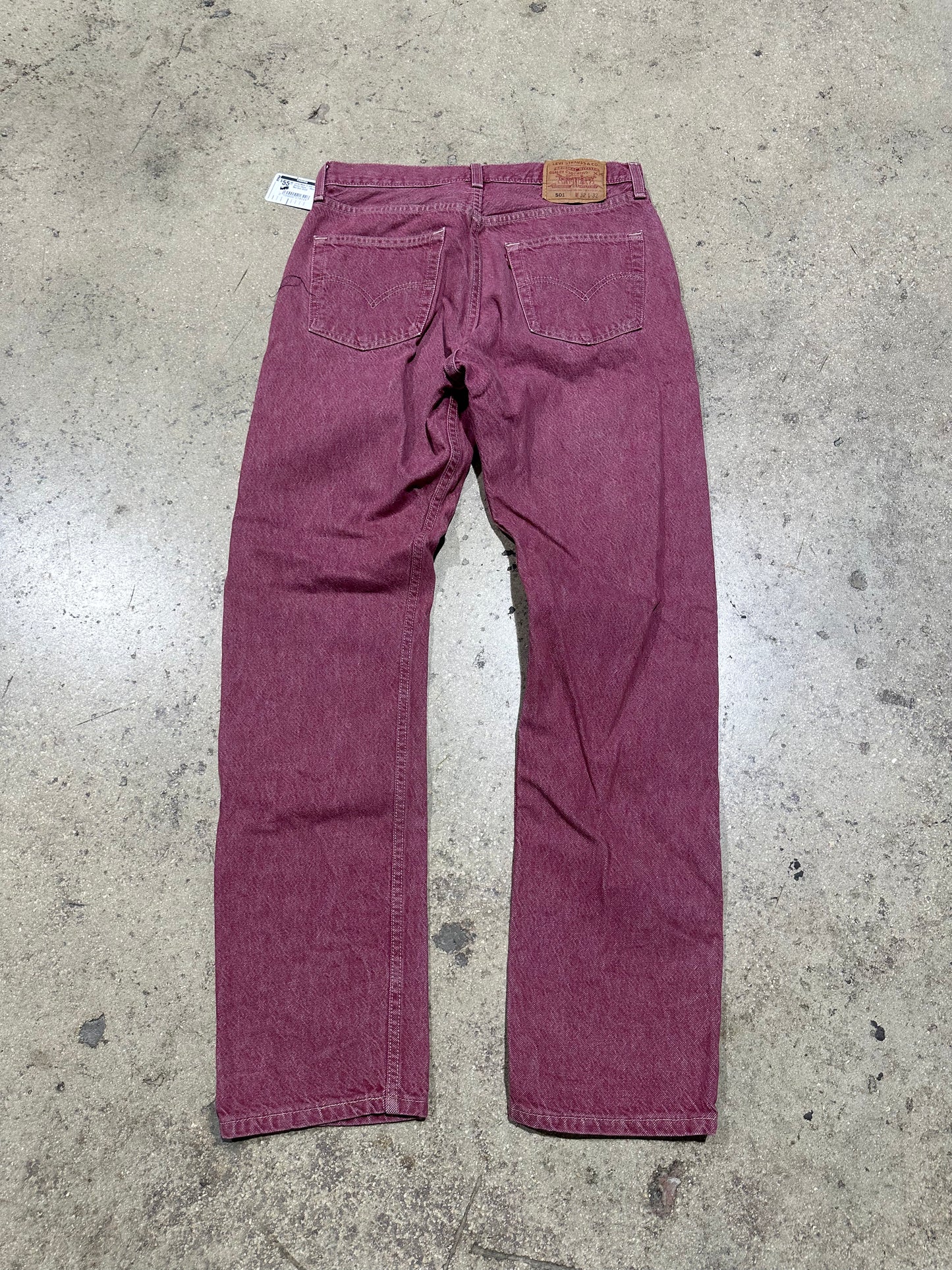 Levis Made in USA 501 XX Denim Jeans - Washed Red Size 32x32