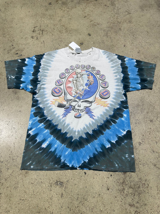 1994 Grateful Dead Hockey Tee - White/Blue Size XL