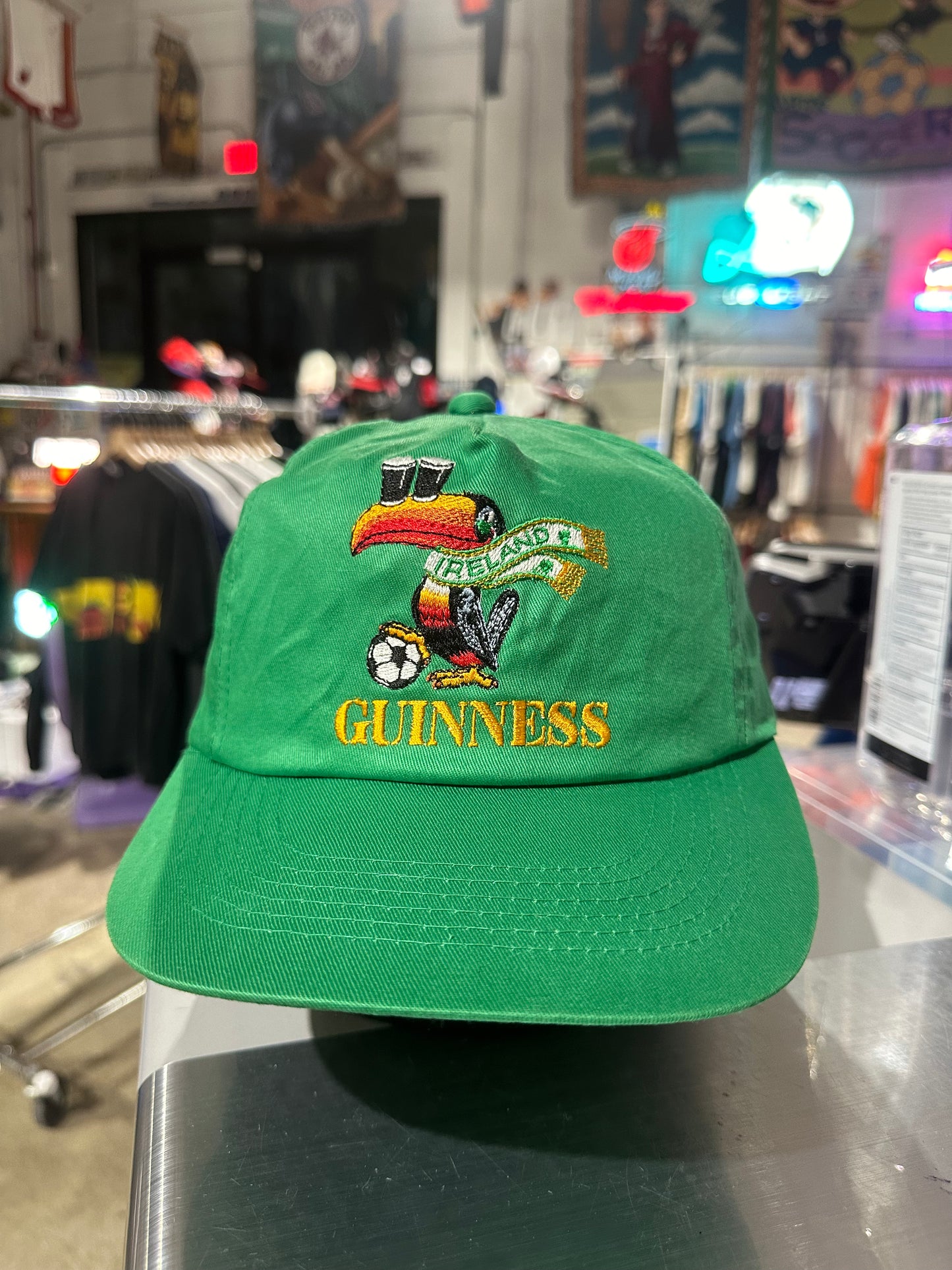 Guinness Toucan Ireland Soccer Snapback Hat - Green