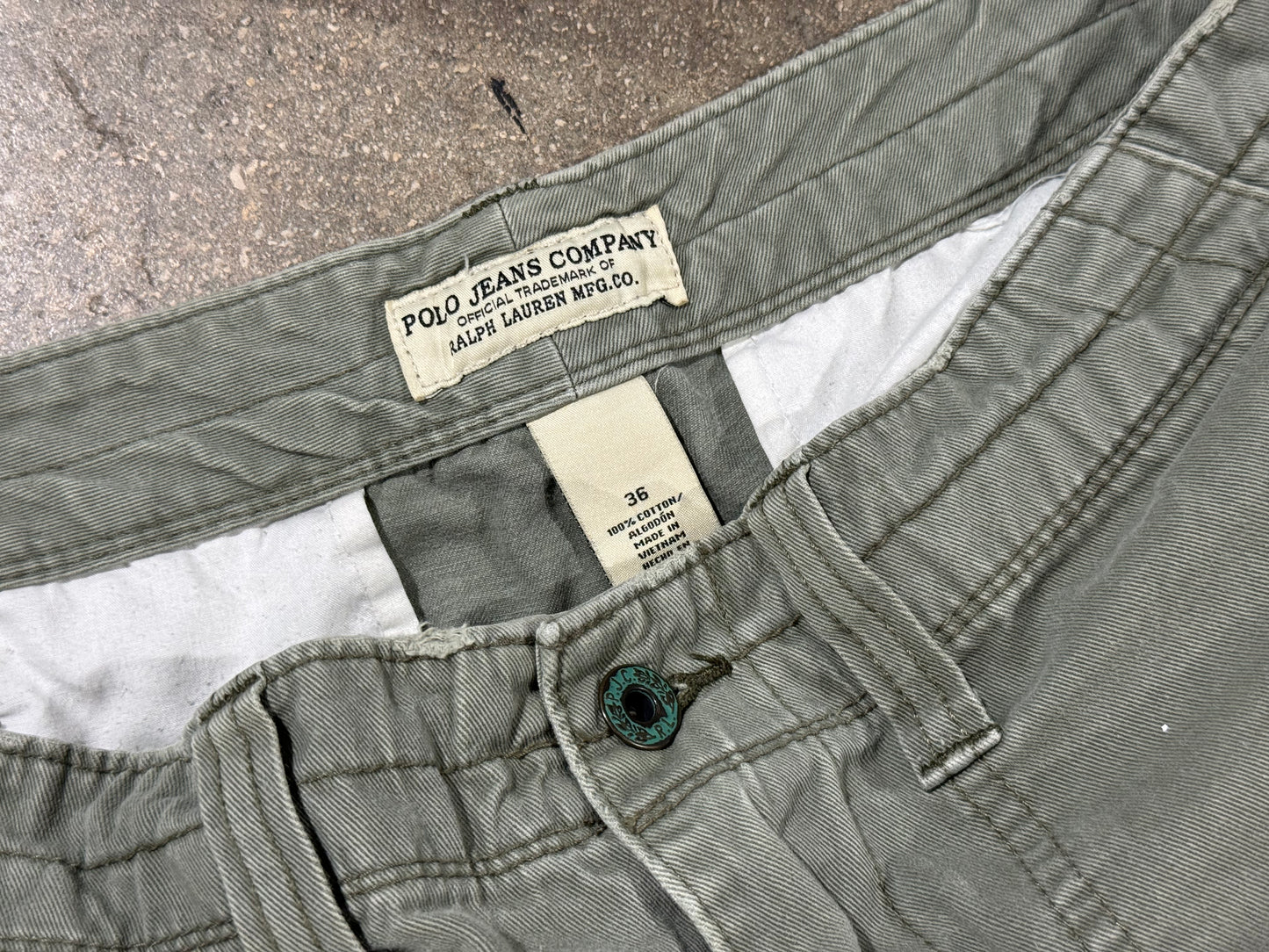 Polo Jeans Cargo Shorts - Olive Size 36