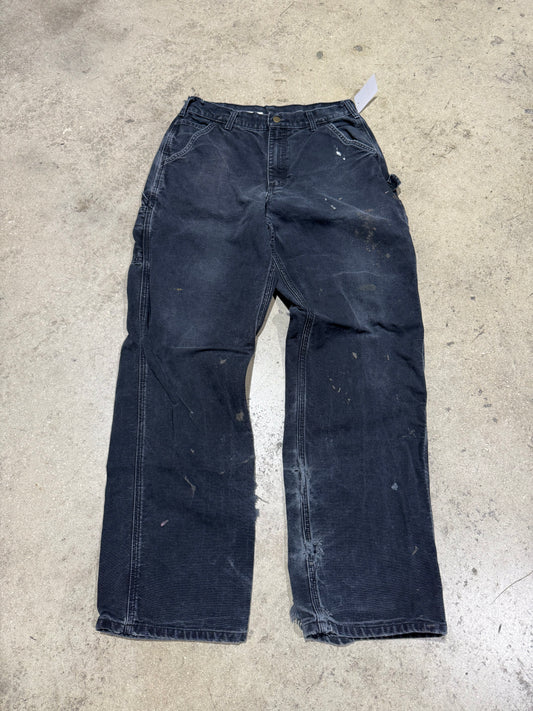Distressed Carhartt Carpenter Pants - Black Size 32x34