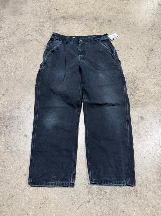 Distressed Carhartt Carpenter Pants - Black Size 33x30
