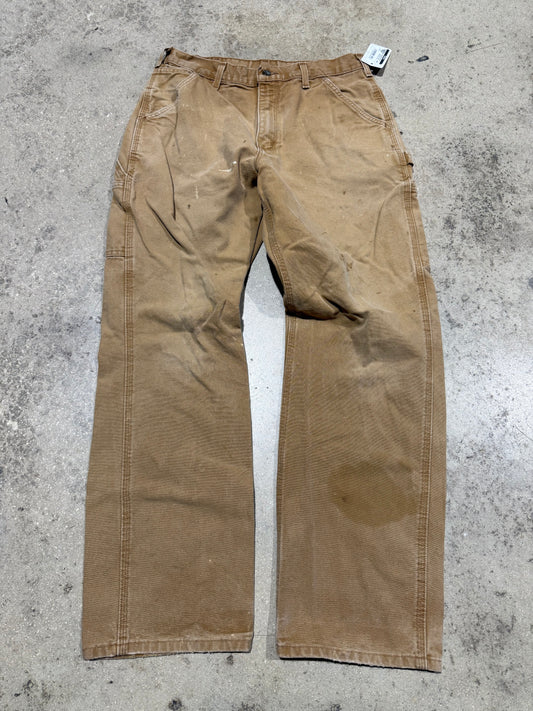 Distressed Carhartt Carpenter Pants - Dark Khaki Size 32x32